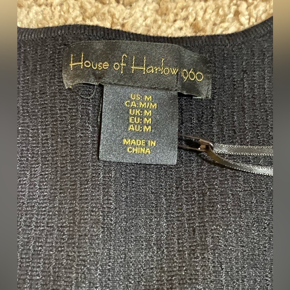 House or Harlow 1960 black knit Bodycon mini size M - Picture 9 of 10